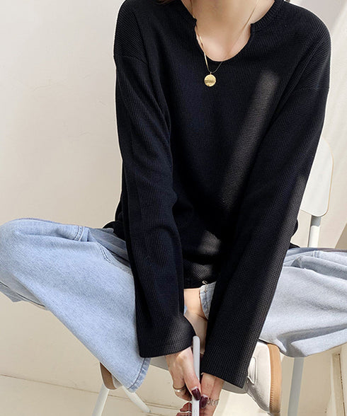 ワッフルロングリラックスTee